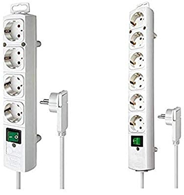 Brennenstuhl Comfort-Line Plus Steckdosenleiste 6-fach (Flachstecker, 2m, extra breite Abstände der Steckdosen) und Comfort-Line Plus Steckdosenleiste 4-fach (2m, extra breite Abstände der Steckdosen)