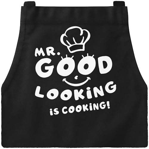 MoonWorks® Kochschürze Grill-Schürze für Männer Spruch Mr. Good looking is cooking Küchenschürze Baumwolle