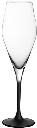 Villeroy & Boch - Manufacture Rock, set di bicchieri da spumante, 4 pezzi, 260 ml, cristallo, trasparente,nero
