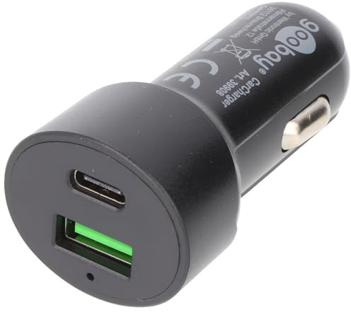goobay USB C Auto Ladegerät 48W, KFZ Schnellladegerät mit Power Delivery (PD) & Quick Charge (QC), 12V 24V Adapter für iPhone 14/13/12 Pro, iPad, Samsung - 39908