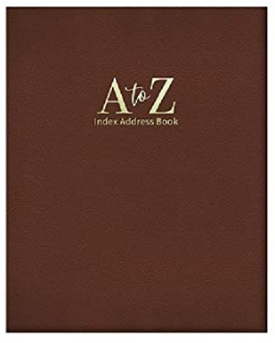 The Home Fusion Company A - Z Index Leather Look Cover Executive Padded Address Book Assorted Colours & Size