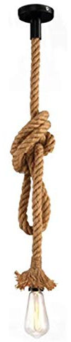 Vecys Rope Lamp Pendant Light Rope Vintage Hemp Light for Kitchen, Bar, Foundation, Warehouse, Farm etc (100CM)