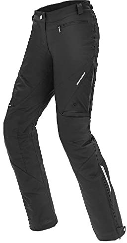 SPIDI Stretch Tex Women Pantalones de moto textil (Black/Black,L)