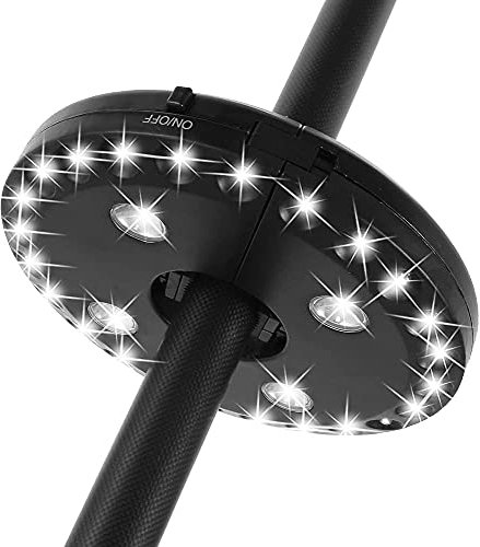 QAF Patio Umbrella Lights Parasol Lights Patio Umbrella Light Parasol Lights LED Umbrella Lights with 3 Lighting Modes for Garden Patio Umbrellas Camping Tents Outdoor BBQ Use QAF210602(Color:Black)