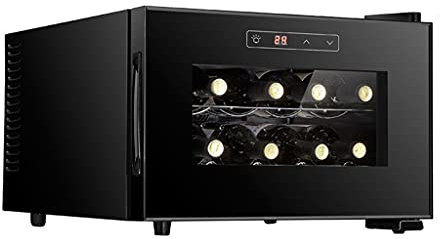 Cantinetta Frigo Portatile Piccolo Frigo Per Vino Elettronico Frigorifero Per Vino Rosso Cantinetta Per Vino Da 8 Bottiglie Regalo Perfetto Per Le Vacanze ( Color : Black , Size : 42*48*28cm )