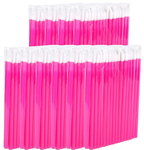 Microfiber rengöringspinnar | för ögonfransförlängning | läppborste | läppborste | luddfri | rosa | 50–500 stycken (500)