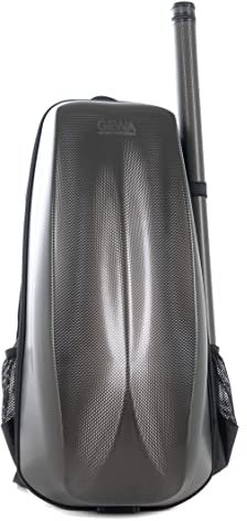 GEWA Space Bag Titanium mit Bogenetui - Violinkoffer/Rucksack für 4/4-3/4 Violinen - Polycarbonat Außendeckel - Ergonomische Rückseite - Zubehörfächer