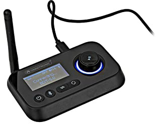 OMNITRONIC Transceptor Bluetooth 5.0 BDT-5.0 | Adaptador de audio Bluetooth 3 en 1 con modo transmisor, receptor y derivación y doble enlace