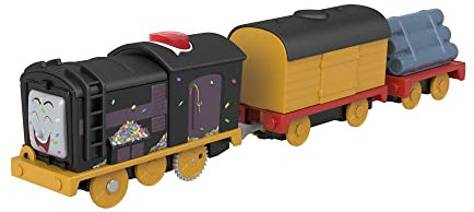Thomas & Friends Sprechender Diesel-Spielzeugzug mit Geräuschen und Sätzen, UK-Englische Version, batteriebetriebener motorisierter Motor mit Tender, HNN85