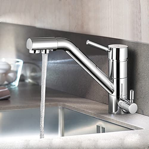 Robinet de cuisine 3 voies Filtre à eau Robinet 3 en 1 Mitigeur filtre à eau Système de filtration Robinet de cuisine Robinet d'évier pour systèmes d'osmose Robinet d'évier
