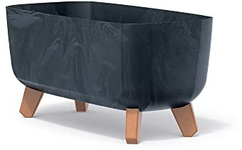 Gracia Rechteckiger Blumentopf - 19,5 x 39 x 18,7 cm - für den Innen- und Außenbereich - Minimalistischer Pflanztopf - Wetterfester Garten-Pflanztopf