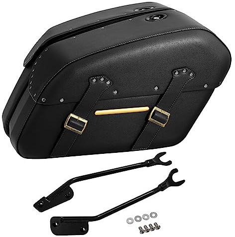 TCMT Microfiber Leather Detachable Saddlebags Fit For Harley Softail Fat Boy FLFB FLFBS Breakout FXBR FXBRS 2018-2023