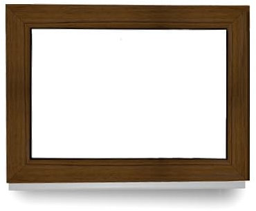 Kunststofffenster - Festverglasung - Fenster - innen nussbaum/außen nussbaum - BxH: 55 x 55 cm - 550 x 550 mm - 2 fach Verglasung - 60 mm Profil