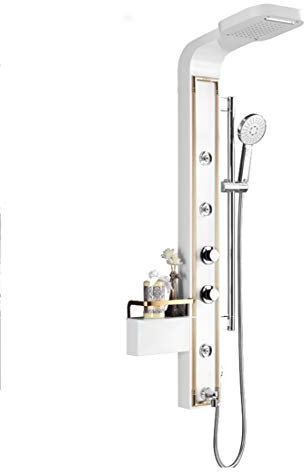 304 Edelstahl Duschpaneel Turm Set mit Regendusche, Handbrause und 3 Körperduschen