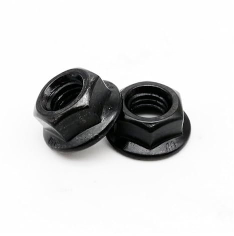 2/5/10 Stück M3 M4 M5 M6 M8 M10 M12 Schwarz 304 Edelstahl Metrisches Gewinde Sechskantkopf Gezackte Spinlock Flanschmutter Kontermutter DIN6923(10pcs M6)