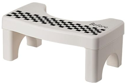 BURLOE Toilettenhocker WC Trittbrett, 17Cm Hoch Fußstütze Mit Einstellbarer Höhe Damm Und Verstopfungsbehandlung Erwachsene Und Kinder Für Kackhocker,Schwarz
