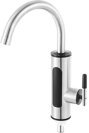 Electric Heating Faucet, 3000W Tankless Water Heater Faucet, 360° Rotate Instant Hot Water Faucet with LED Display, Stainless Steel Kitchen & Bathroom Faucet, Easy Install, IPX4 & Safety Protection