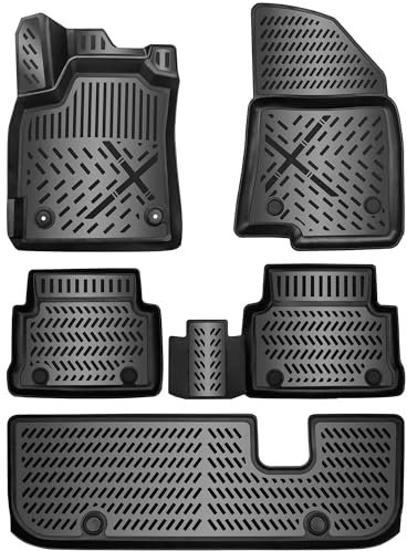 ELMASLINE 3D Gummimatten für Dacia Jogger ab 2022 7-Sitzer (3. Reihe vorhanden) | Zubehör Fußmatten Autofußmatten