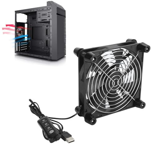 140mm Computer Fan, USB Powered Adjustable Speed Replacement Fan with Dual Ball Bearings, for Computers, Game Consoles, Home Appliances