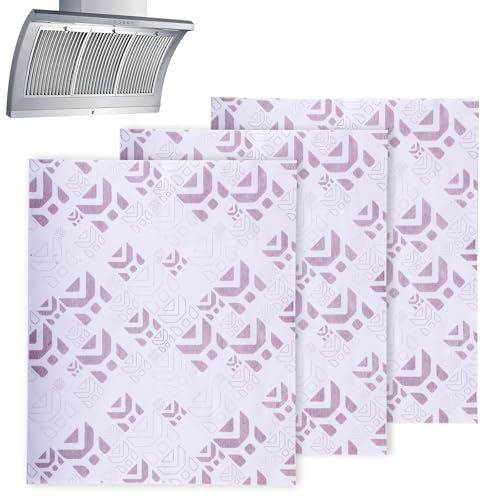 Cooker Hood Filter Paper, 3 Pack Kitchen Extractor Fan Filters with Saturation Indicator Replacement Cooker Hood Filters Universal Cut to Size Extractor Hood Filters
