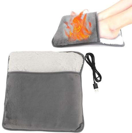 Calientapiés Eléctrico, Almohadilla Eléctrica Extraíble Lavable de Calentamiento Rápido Temperatura Constante Suave y Cómodo USB Almohadillas Eléctricas Calentadoras de Pies