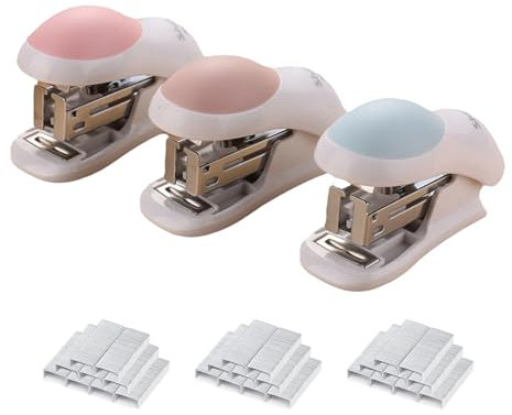 Mini Heftgerät, Mini Tacker Set, 3 Pack Heftgerät, Schreibtischhefter, Mini Desktop Hefter, Tacker Klein Mini, Manueller Tischhefter Für Schulen, Arbeitsplätze, Familien, Studenten, Unternehmen