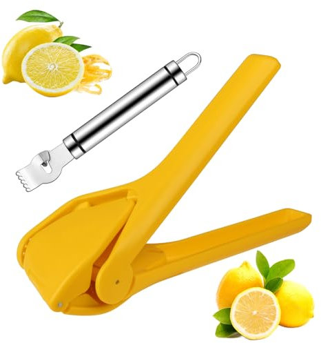 AUAUY Lemon Squeezer with Lemon Zester Peeler, Professional Manual Lemon Juicer Squeezer for Kitchen, Easy to Squeeze and Clean, Kitchen Tool Lemon Juicer Kit for Lime, Citrus, Orange