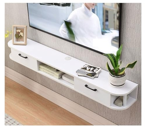 TV Schrank Hängend TV-Ständer, Unterhaltungsregal, modernes, an der Wand montiertes Lagerregal, Entertainment-Center, schwebender TV-Schrank, Medienkonsole, Holz-Aufbewahrungsschrank unter dem Fernseh