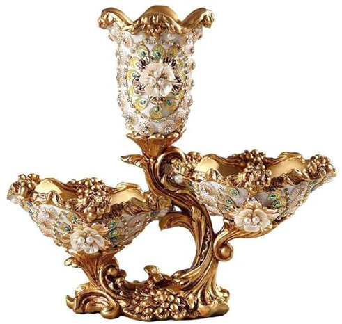 Jarron Florero Grande de Resina de Estilo Europeo, florero de Vid de árbol frutero florero Decorativo Pintado a Mano arreglo Floral Alto para Sala Mesa de Comedor decoración del hogar Vase