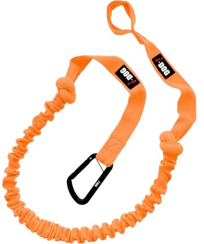 Longe (Laisse) pour Chien de Traction avec Amortisseur One canicross, cani Rando, cani Jogging, cani Trail, cani Marche, Utilisation Intense Sportive ou Loisirs, I-dog Marque Française. (Orange)