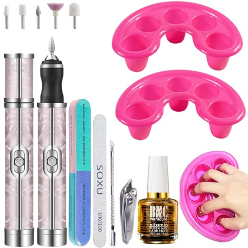 Electric Nail File Acrylic Nail Remover: 2Pcs Nail Soak Off Bowl and Nail Drill Nail Accessories - Quickly Remove Acrylic Nail Kit