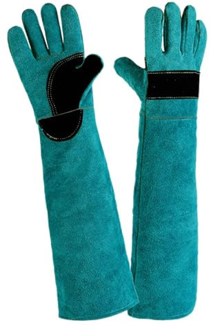 Tierhandhabung Handschuhe BITT -Proof - Anti -Scratch -Schutzhandschuhe | Anti -Tränen -Leder -Tierschutzhandschuhe zum Füttern, Baden, Pflegehund/Katze/Vogel/Schlange/Reptil