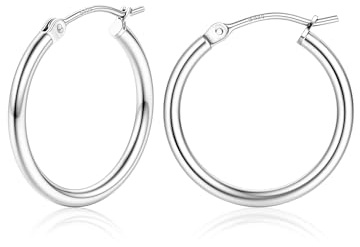Chriscoco Creolen Silber 925 Ohrringe Vergoldet 14K Creolen Gold Große Mittelgroß Klein Hypoallergene Leichte Ohrringe Silber 925 15/20/25/30/40/50/60/70MM