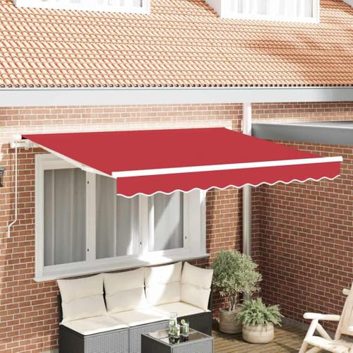 INLIFE Einziehbare Markise Rot 350 x 200 cm Polyester, Aluminium,Heim & Garten,Rasen & Garten,Garten & Balkon,Markisen,Rot,18.72 KG,3329747