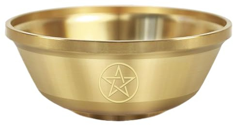 Generico Offerta di ciotola - rituale a tripla luna in, supporto di rame pentagramma, ciotola di stoccaggio di gioielli in metallo decorativo | Accessorio 'altare spirituale per meditazione y