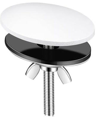 Tap Hole Plate Stopper Cover, Stainless Steel Kitchen Sink Hole Cap, Sink Blanking Metal Plug for Home, Hotel, Office(White)
