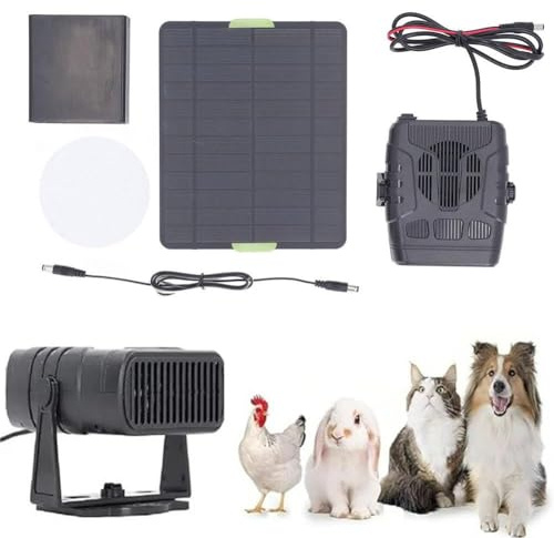Chicken Coop Heater, Smart Solar Chicken Coop Heater with Adjustable Thermostat & Overheat Protection, 20W Solar Powered Heaters for Greenhouse