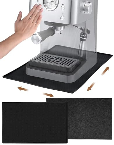 48x30cm Unterlage Kaffeemaschine Silikonmatte Kaffeevollautomat Matte mit Rand für De Longhi Magnifica Philips LatteGo KRUPS Siemens EQ6 Silikon Unterlage Coffee Mat(Schwarz)