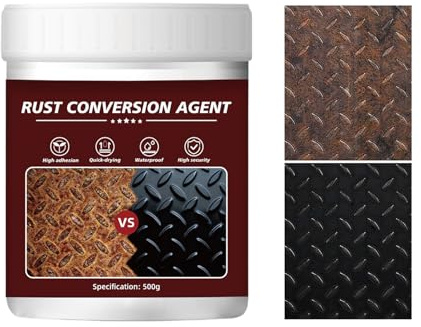 Peinture de conversion de rouille - Revêtement d'apprêt inhibiteur de 500 g, peinture antirouille pour métaux résistante à la chaleur et aux UV pour barrière protectrice de longue durée