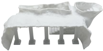 Mamarmot Ancient Aquatics Roman Column Ruins Castle Aquarium Decor, Fish Tank Cave Hideout Decoration, 3D Print Greece Castle Ornament, Safe for Freshwater & Saltwater Tanks (White, L-9.5)