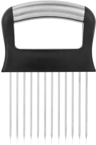 Extra-Large Onion Holder for Slicing, Stainless Steel Tomato and Potato Slicer with Long Needles Versatile Kitchen Food Slicing Guide Meat Tenderizer Tool for Meat Onion Tomato Potato
