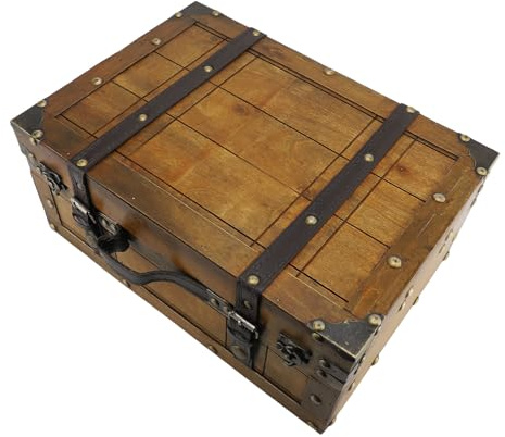 KKPLZZ Baule in Legno Vintage, Elegante Scatola Decorativa con Serratura Squisita per Decorazioni per la Casa, Regali, Accessori per Foto, 13,5x9,5x6,02 Pollici
