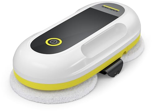 KÄRCHER Fensterputzroboter RCW 2, automatische Fensterreinigung, mit Sicherungsseil und Notversorgungs-Akku, 3 min/m², Tank: 70 ml, 5 Reinigungsmodi, Kabel: 5 m, 3 Paar Wischbezüge