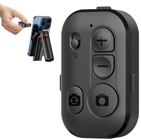 Fernbedienung für Kamera | mit Zoom-Funktion, Aufnahme und Auslöser | Smartphone-Videosteuerung | für Haus, Outdoor, Party, Urlaub, Wandern, Reisen, Selfie, Aufnahme, Blogger V