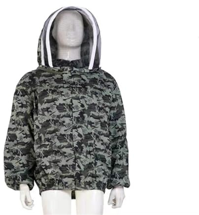 Imkerschutzkleidung Bienenzuchtanzug Faltbarer Bienenzucht-Schutzschleier Jacke mit Doppelreißverschluss und Hutausrüstung