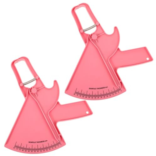 Beavorty 2pcs Portable Body Fat Caliper Measuring Device with Easy Operation and Plastic Material for Accurate Skinfold Fat Thickness Measurement in Professional Body Measurement Kit or Gym