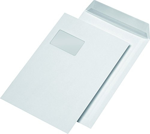 SECURITEX 385510 Versandtasche, C4, weiß mit Fenster, 130 g/qm