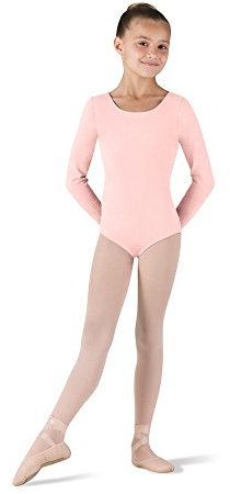 Kinder Ballettanzug, ROSA, mit langem Arm und rundem Halsausschnitt, 12 J.