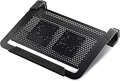 Cooler Master NotePal U2 PLUS Laptop Cooler Base di Raffreddamento - 2 Ventole Regolabili da 80mm, Custodia Protettiva per Trasporto, Struttura Ergonomica in Alluminio - Nero