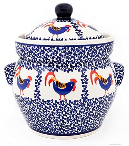 Original Bunzlauer Keramik Gärtopf/Einlegetopf/Sauerkrauttopf 1,8 Liter im Dekor 1090